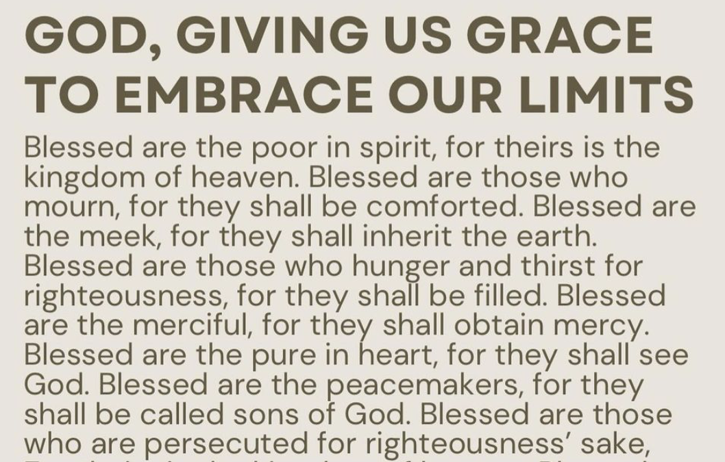 God, Giving Us Grace to Embrace Our Limits